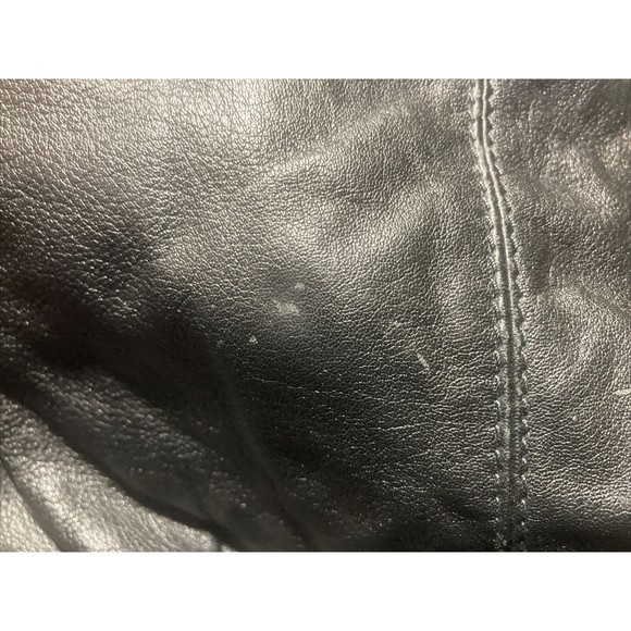 Vintage 60s-70s Francois Villon Black Leather Purse with Leather Strap - Picture 3 of 16